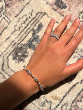 Set Silver Crystal Tennis Bracelet and gorgeous ring - Women Jewelry